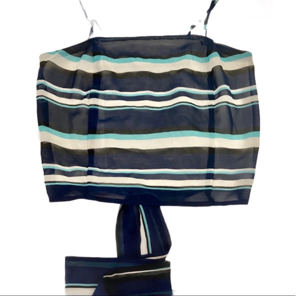 Striped chiffon crop top. Sassafras. Small